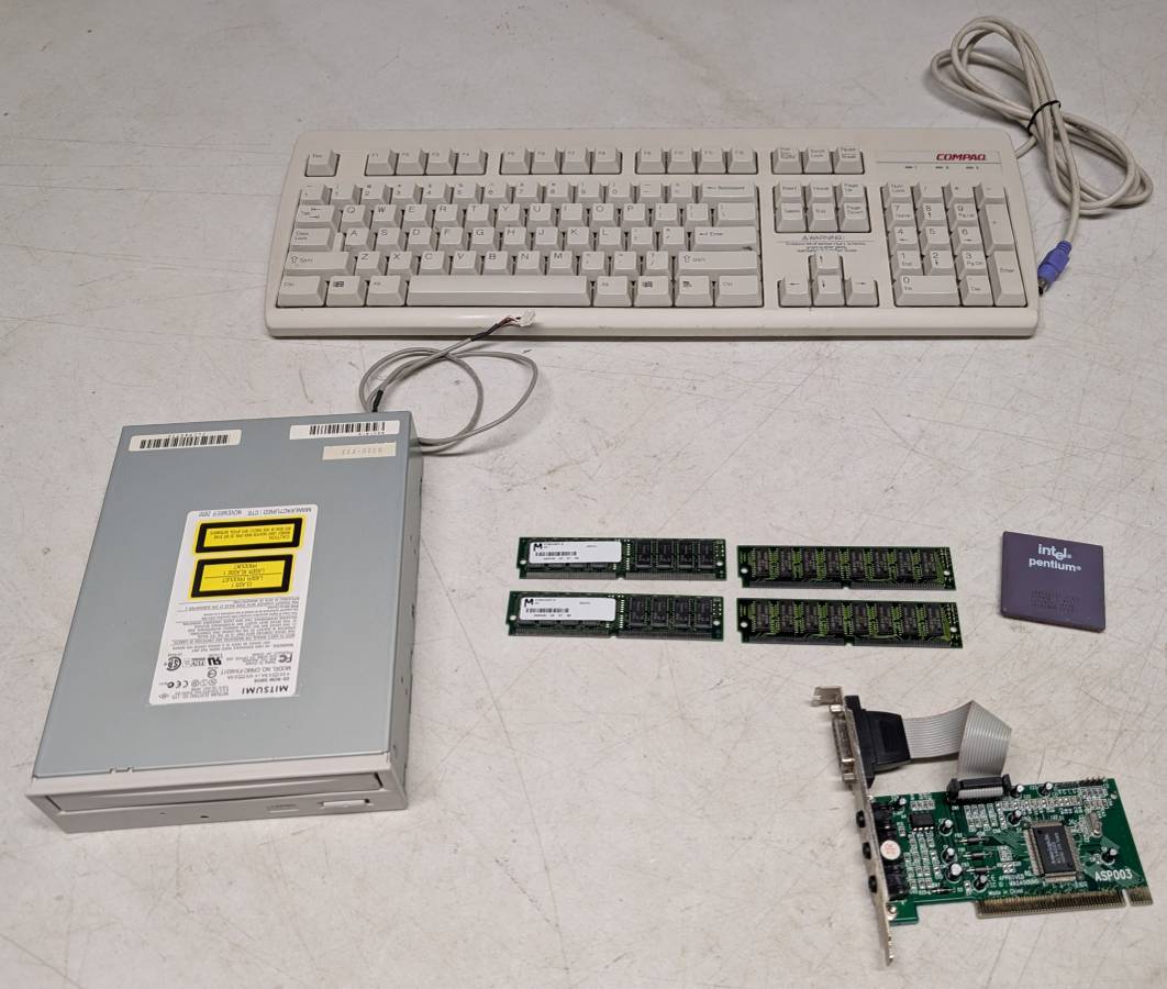 Vintage Pentium Parts PCI Sound Card Socket 5 CPU 72 pin SIMMs