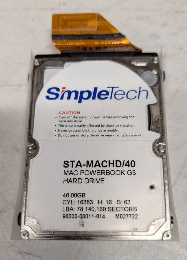 Vintage Apple Mac PowerBook G4 Titanium parts AC adapter, batteries