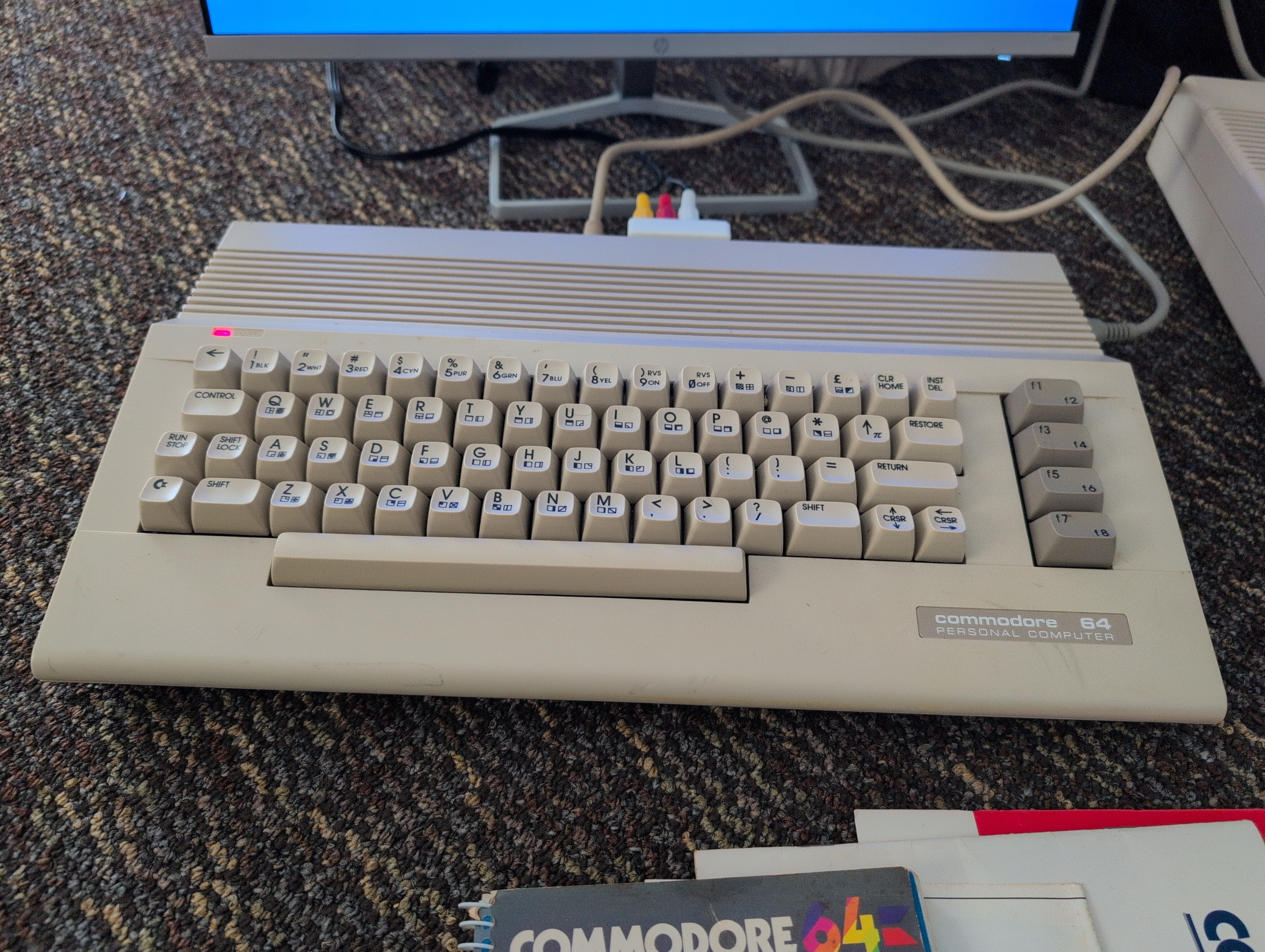 Vintage Commodore 64 Computer C64C w/ disk drive, AV adapter, LCD