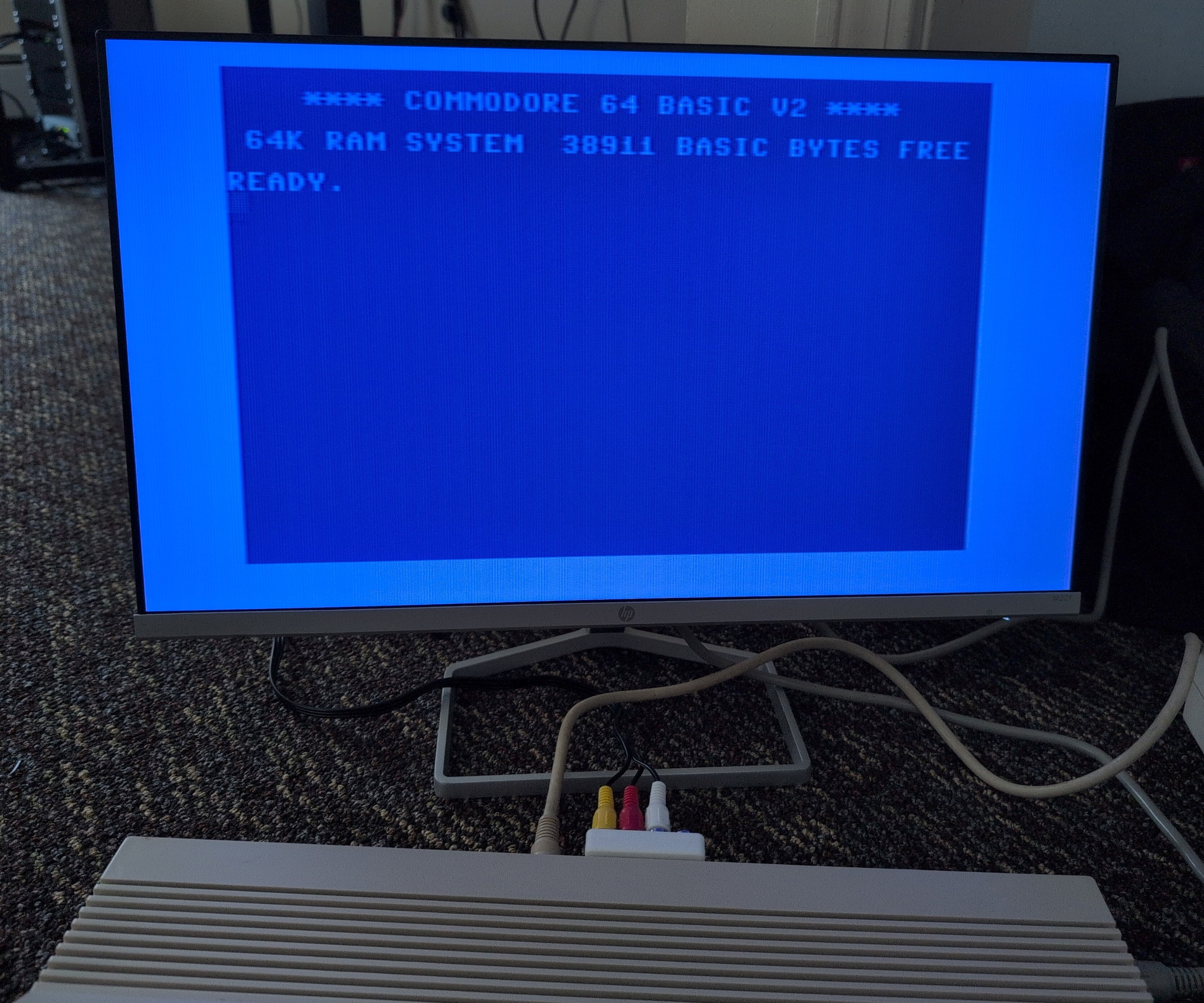 Vintage Commodore 64 Computer C64C w/ disk drive, AV adapter, LCD