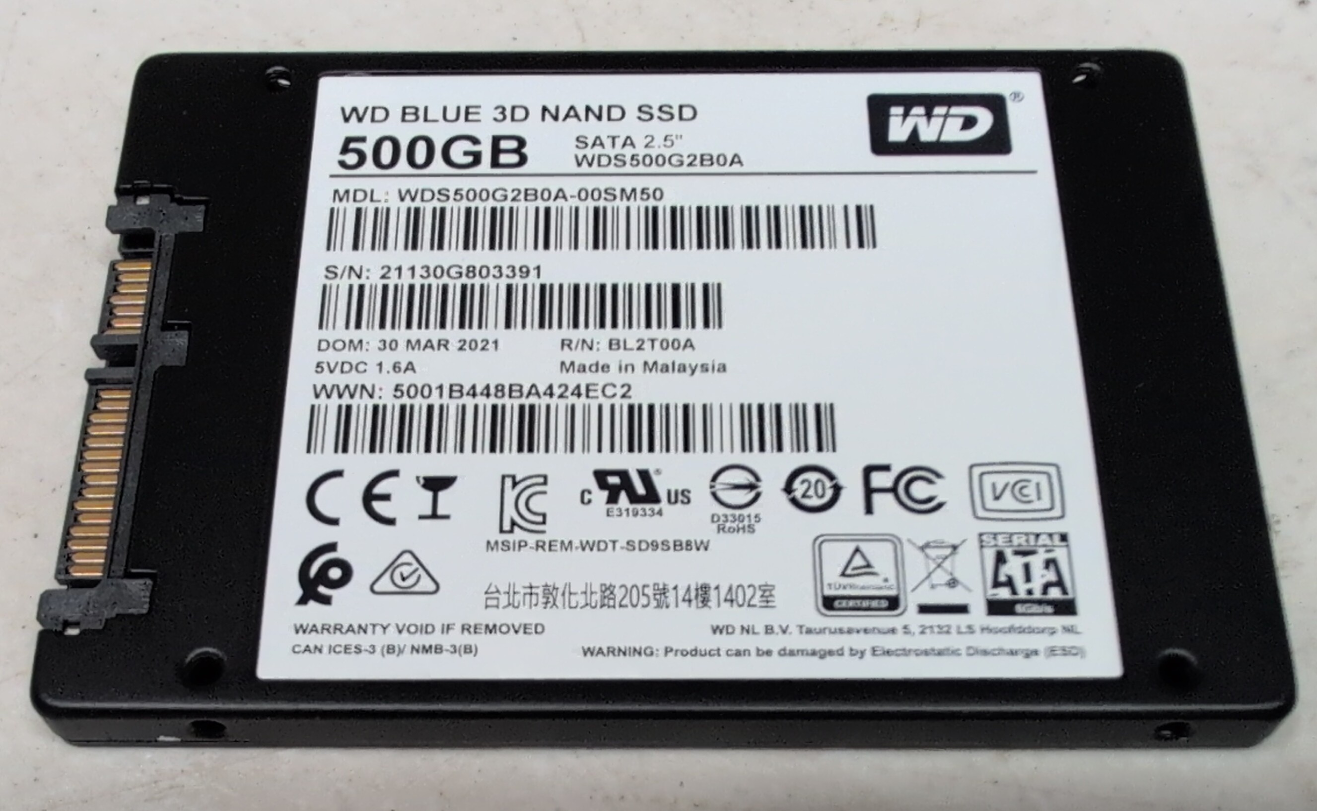 Western Digital 512GB WD Blue 3D NAND 2.5" SSD Solid State Drive