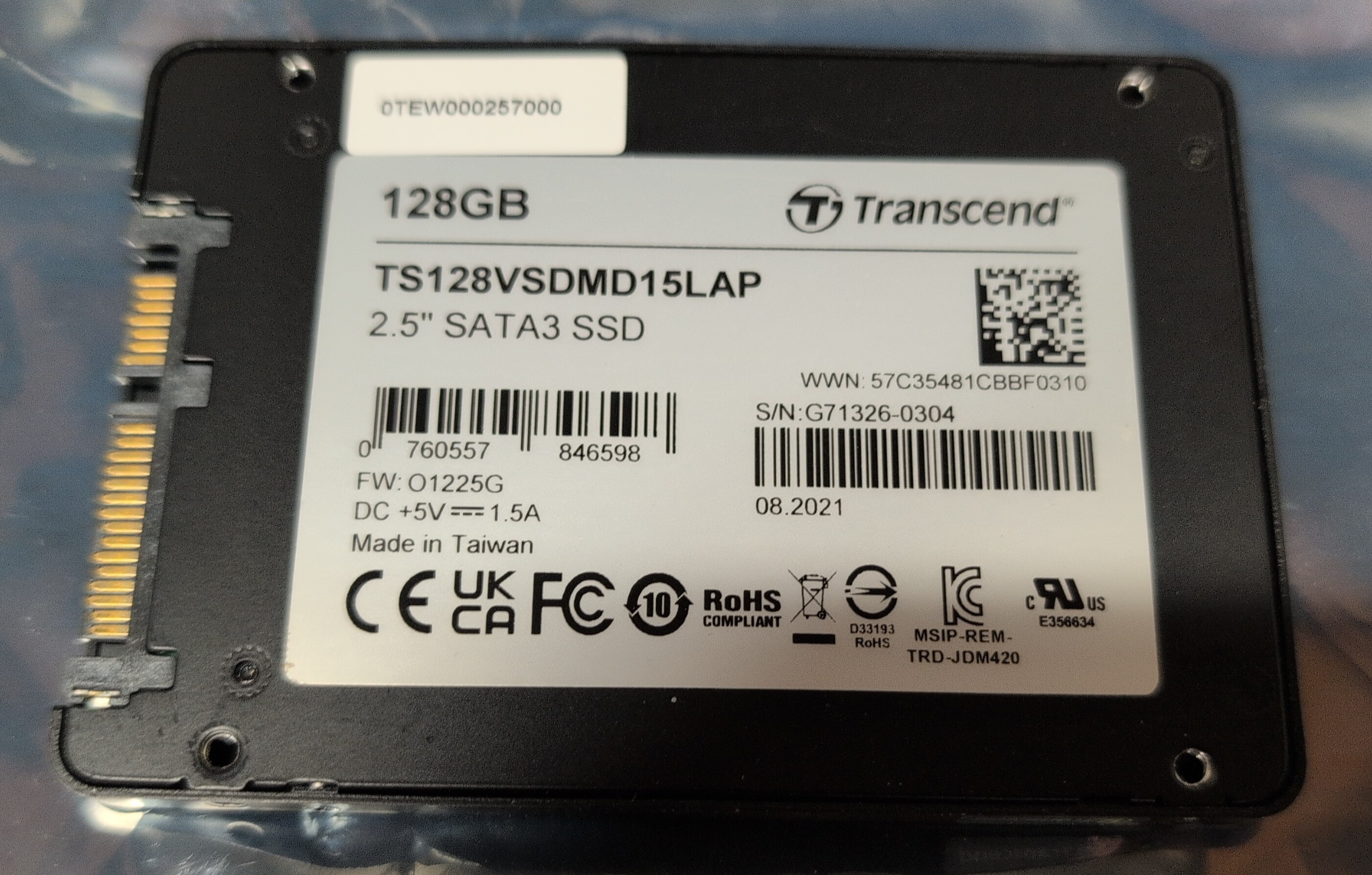 Transcend 128GB 2.5" SATA 2.5" SSD