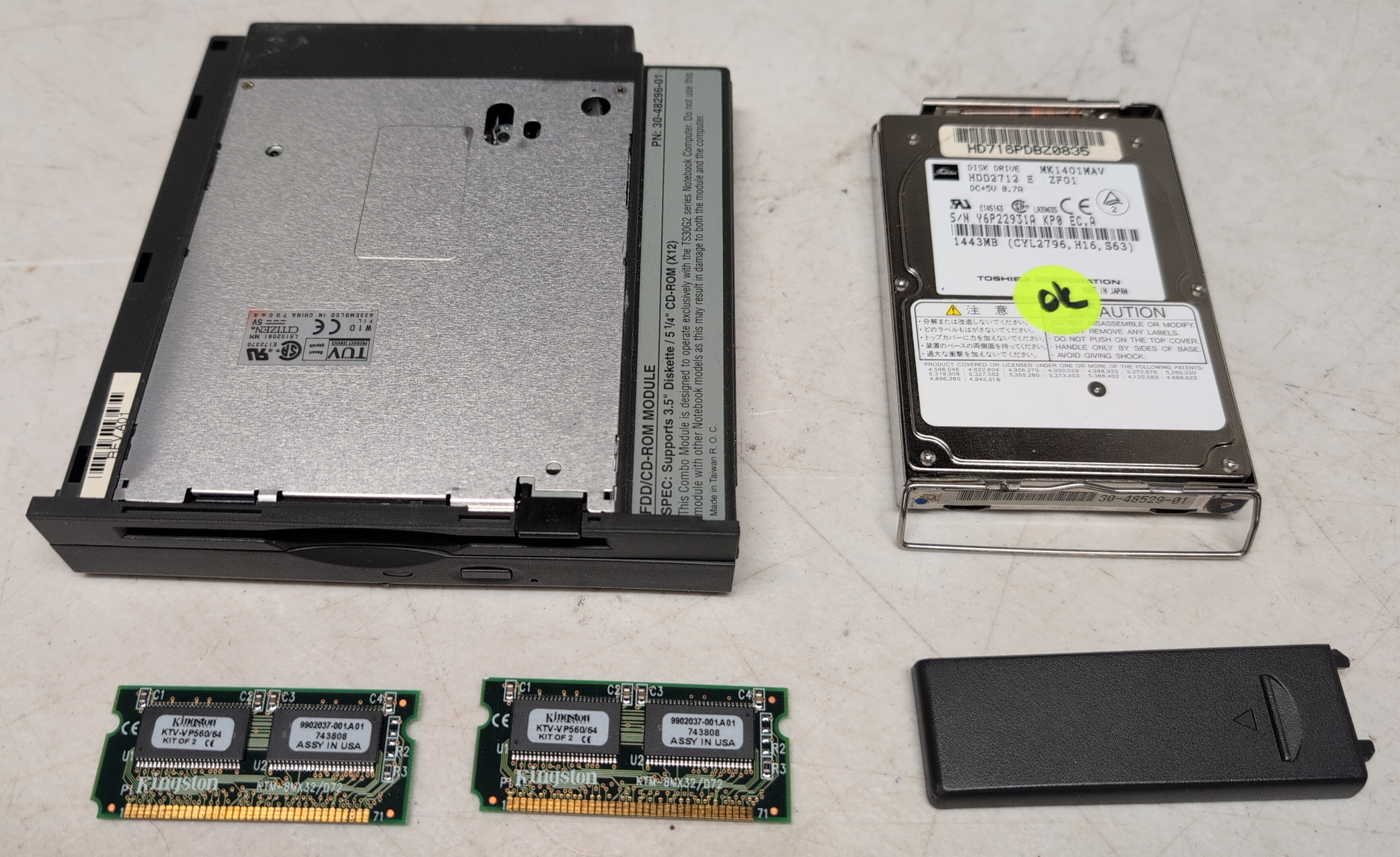 Digital HiNote VP TS30G Parts CD-ROM floppy RAM hard drive Citizen W1D