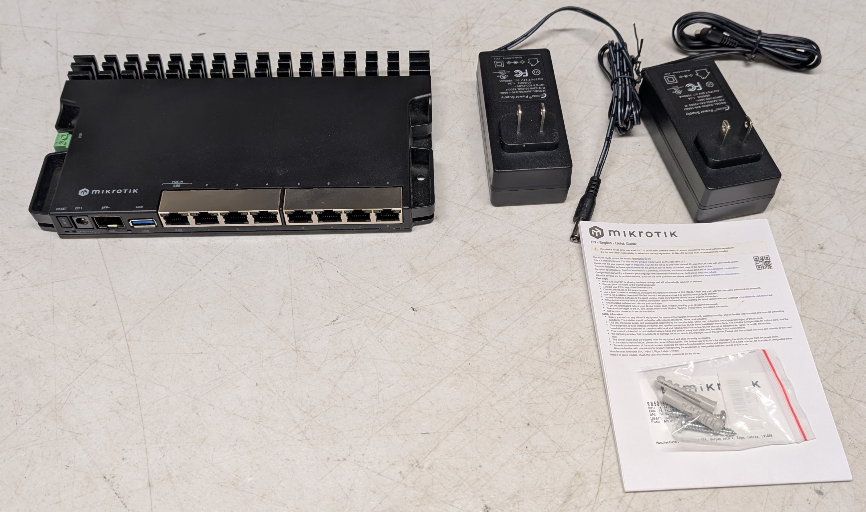 MikroTik RouterBORD 5009UG+S+ Gigabit Ethernet Router - $150