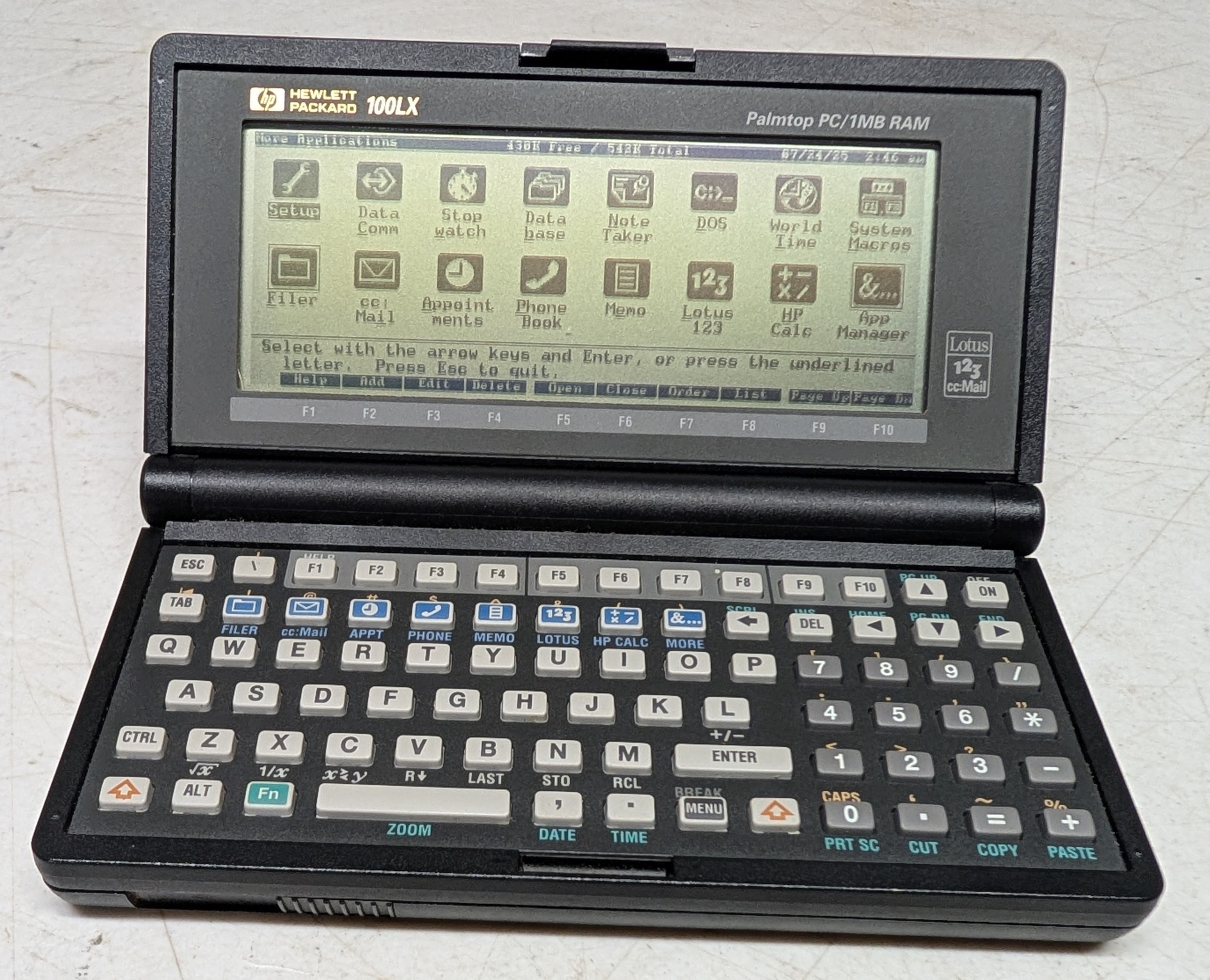 HP 100LX MS-DOS Palmtop