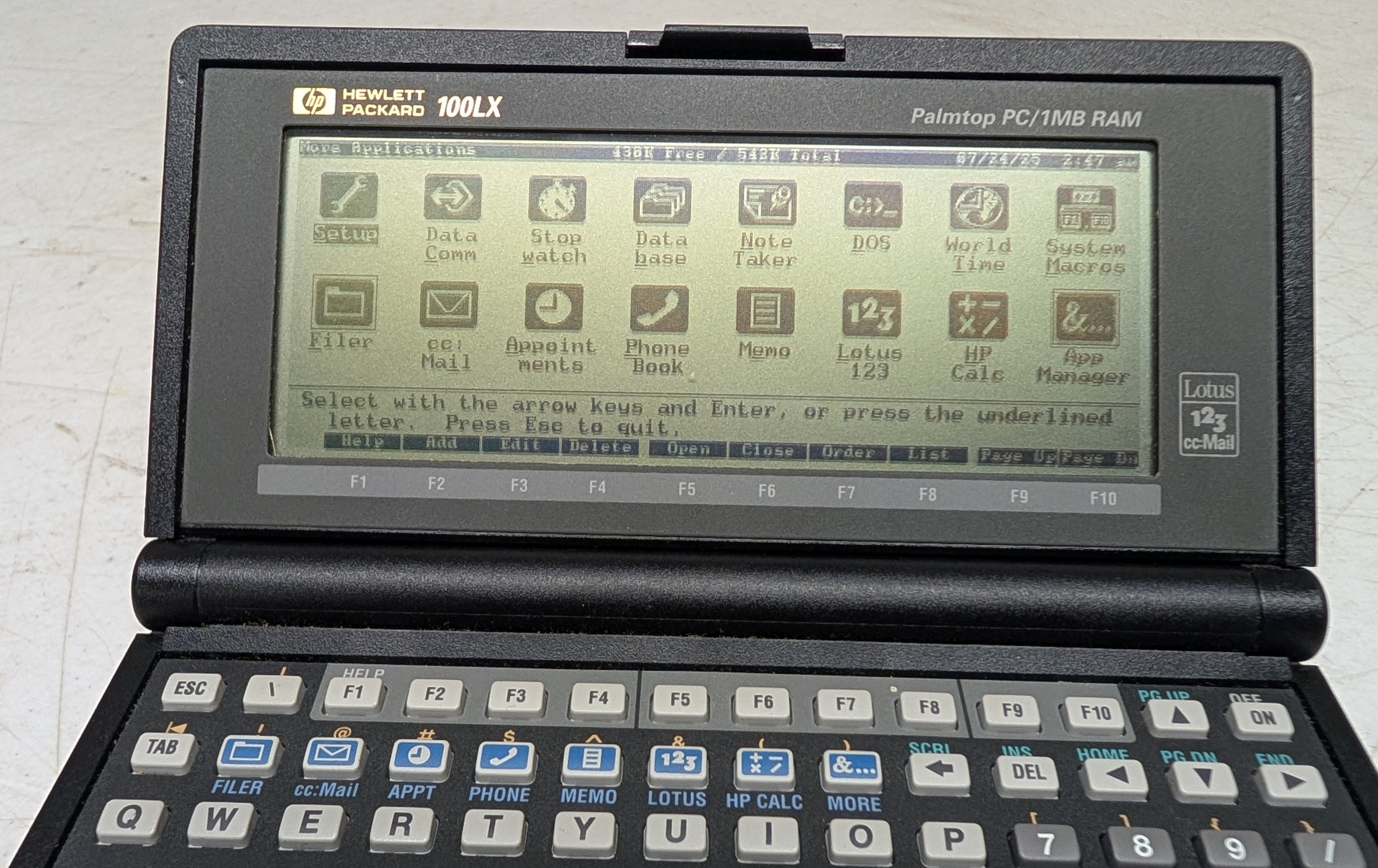 HP 100LX MS-DOS Palmtop