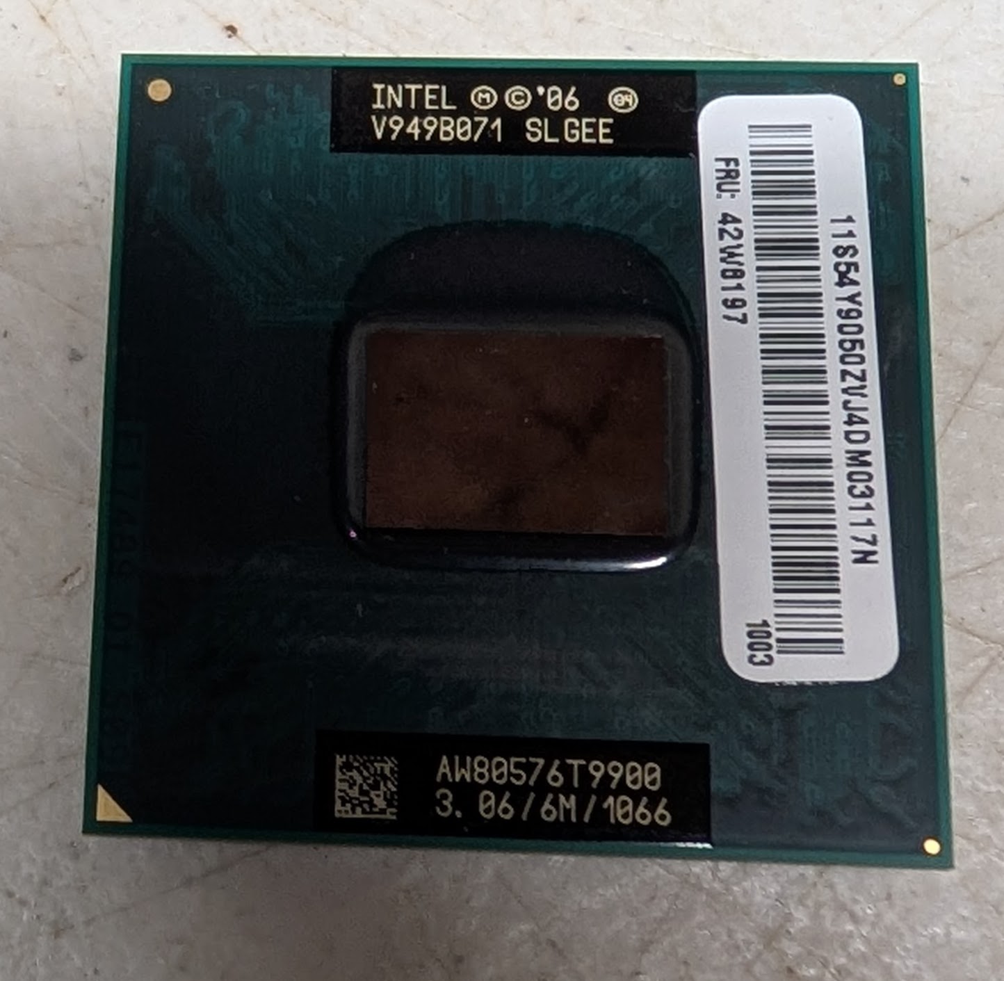 Intel Core 2 Duo T9900 Mobile CPU Processor