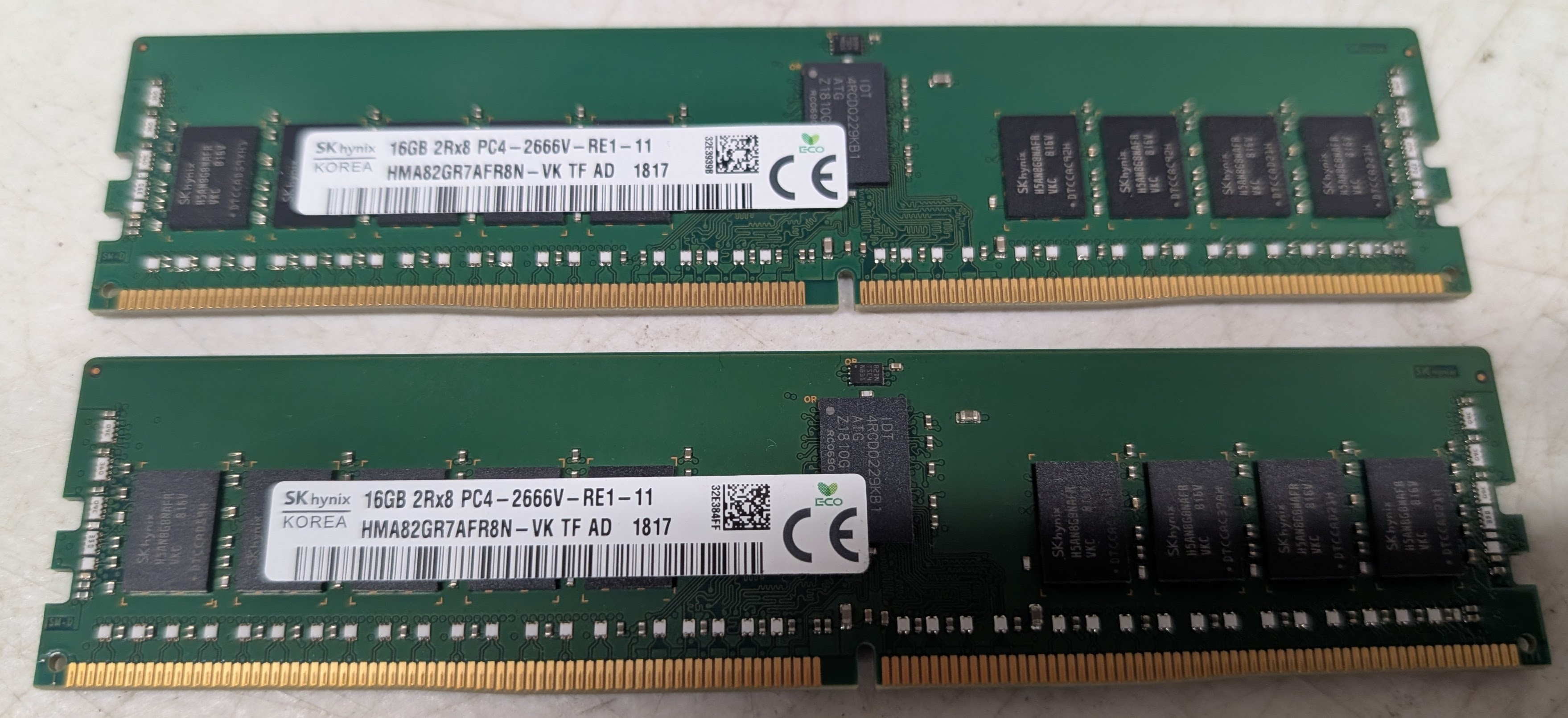 Dell 16GB 2RX8 ECC DDR4 PC4-2666V-RE1-11 Memory 32GB Kit