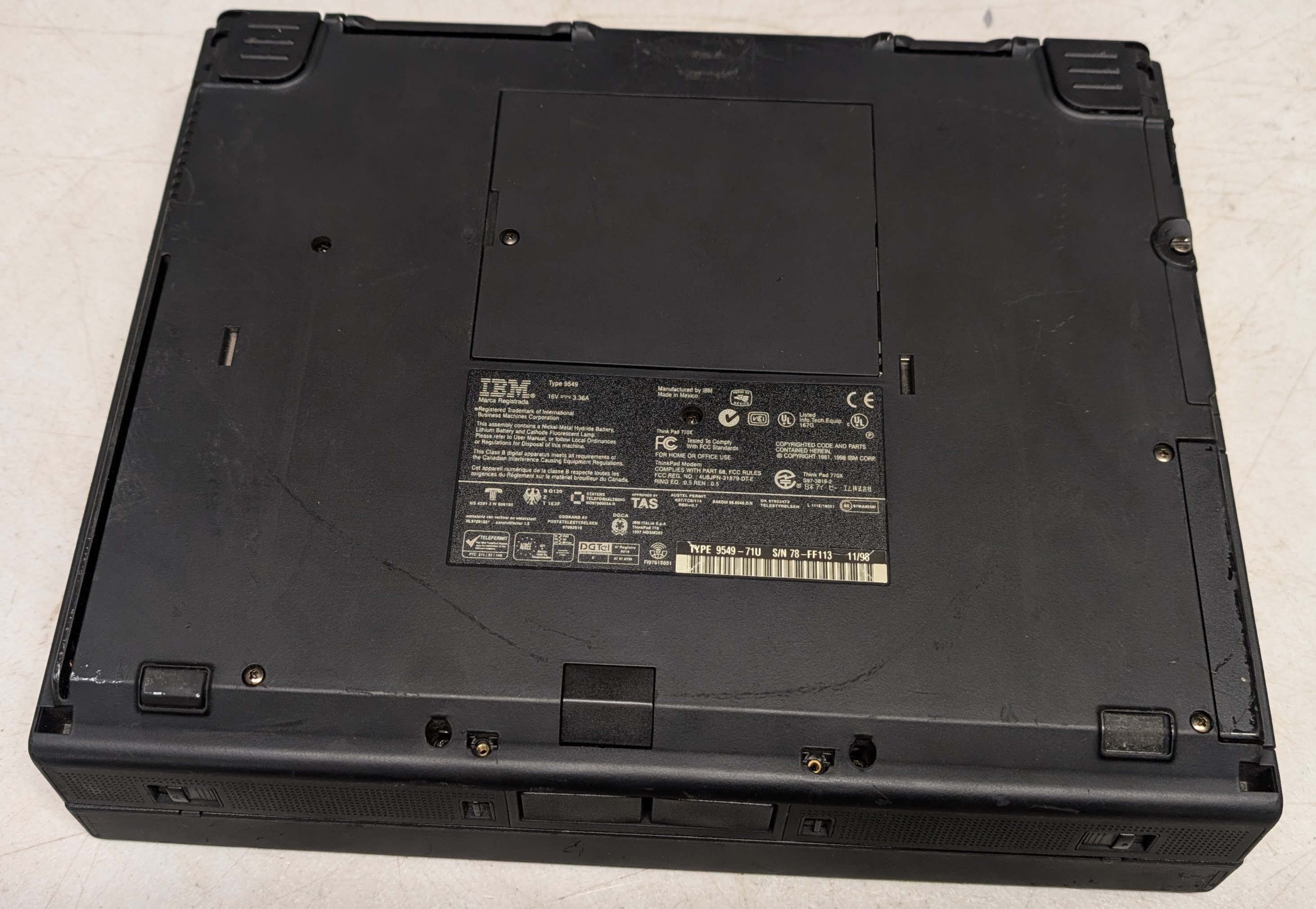Vintage IBM ThinkPad 770X Pentium MMX Laptop