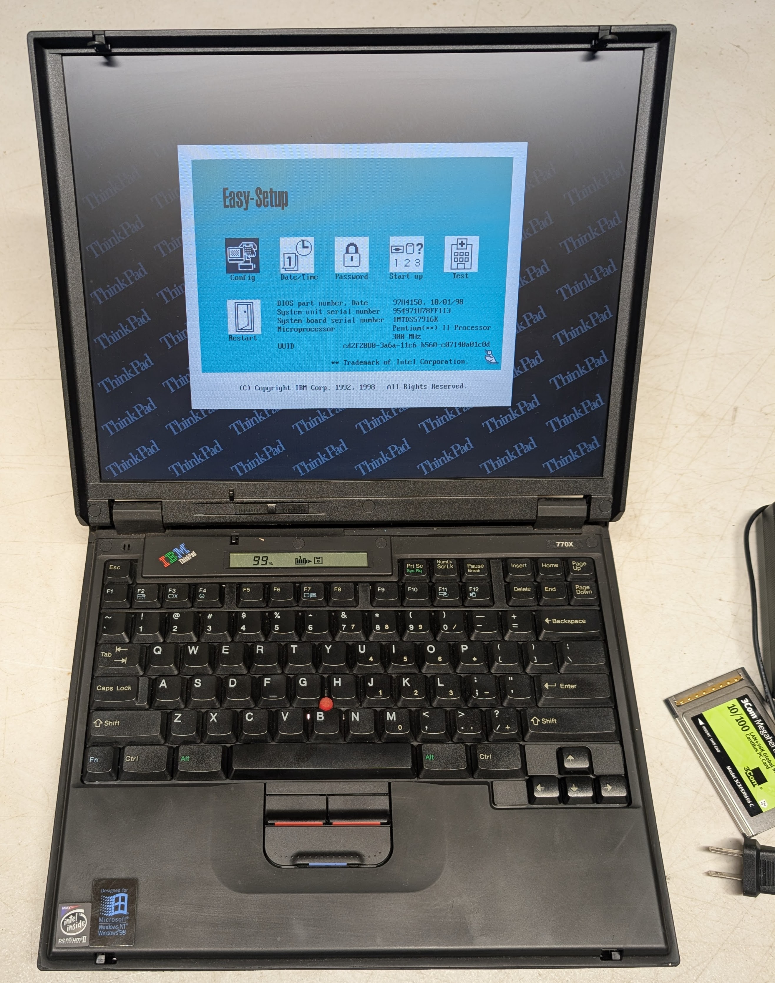 Vintage IBM ThinkPad 770X Pentium MMX Laptop