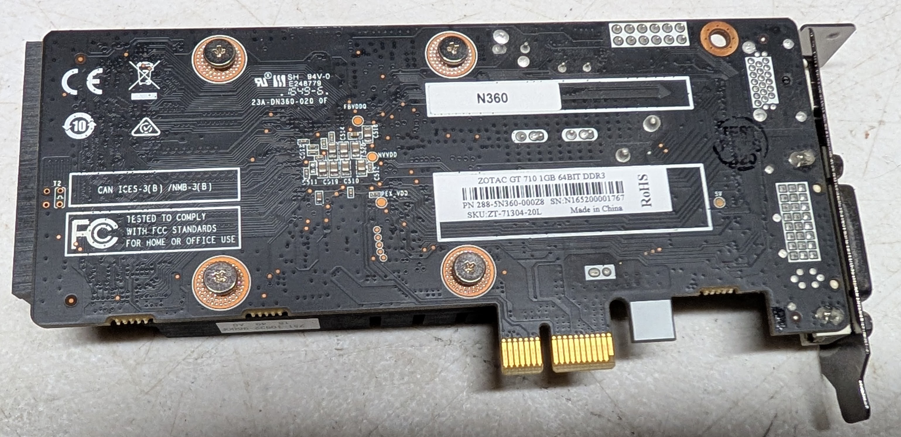 Zotac ZT-71304-20L NVIDIA GeForce GT 710 PCI-E x1 graphics card